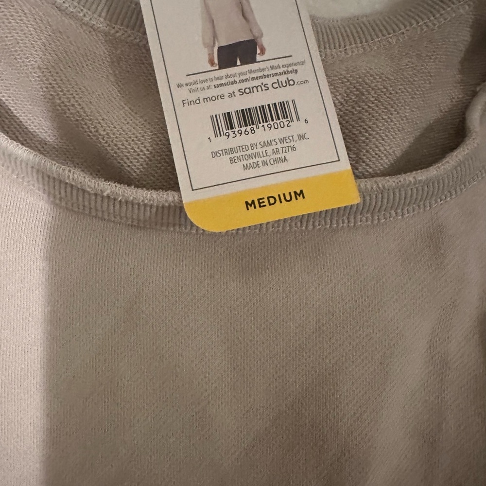 SOLD…New! Women’s Member’s Mark beige sweatshirt size Medium